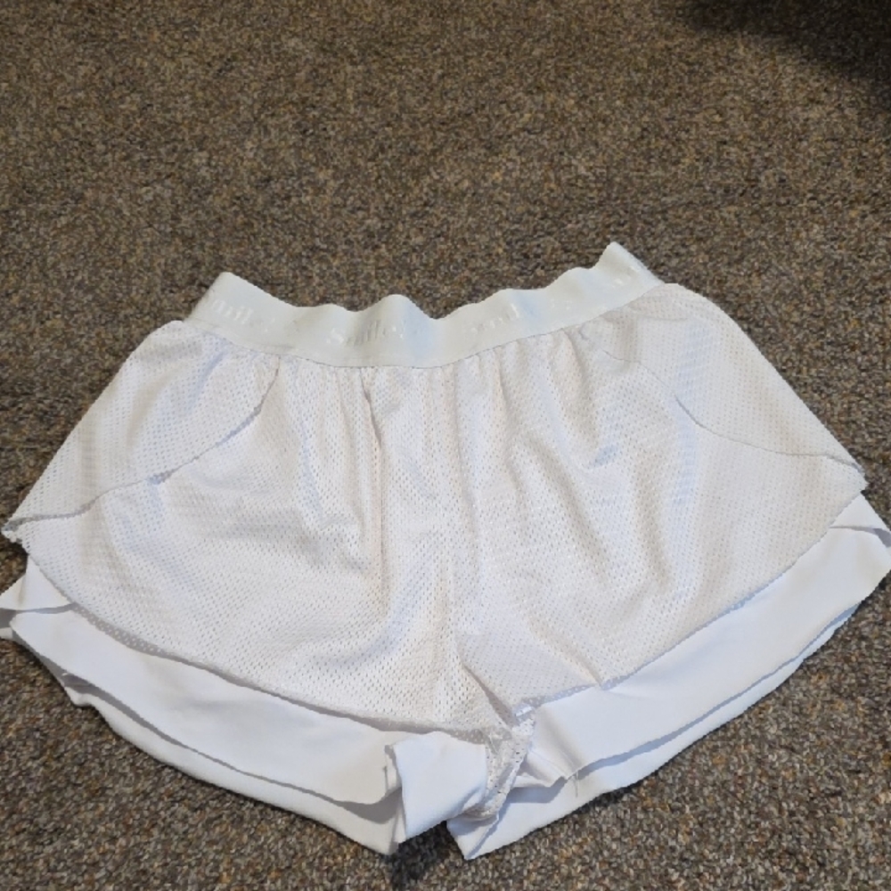 SHEIN White Mesh Athletic Shorts